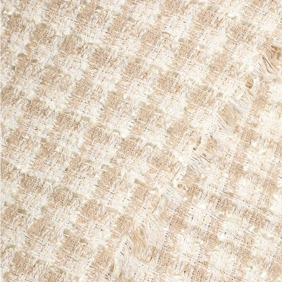 Lulus Preppy Reputation Ivory Plaid Tweed Faux-Wrap Mini Skirt - Picture 5 of 5